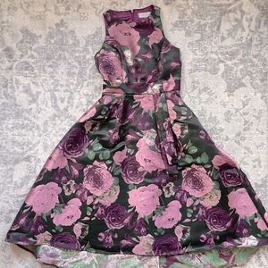 Satin Floral Midi Dress